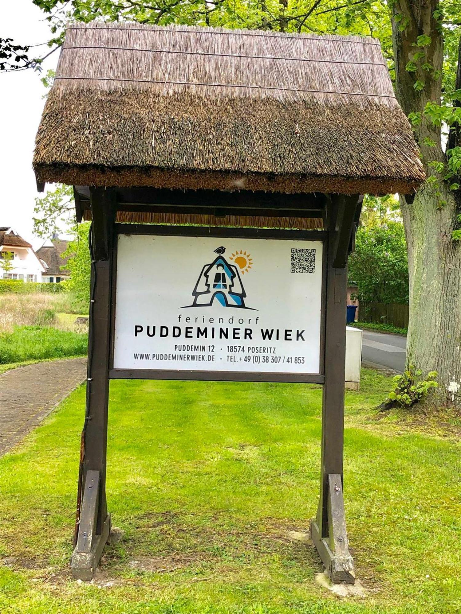 Komfortables Reetdachferienhaus Hasel 1 Puddemin Buitenkant foto